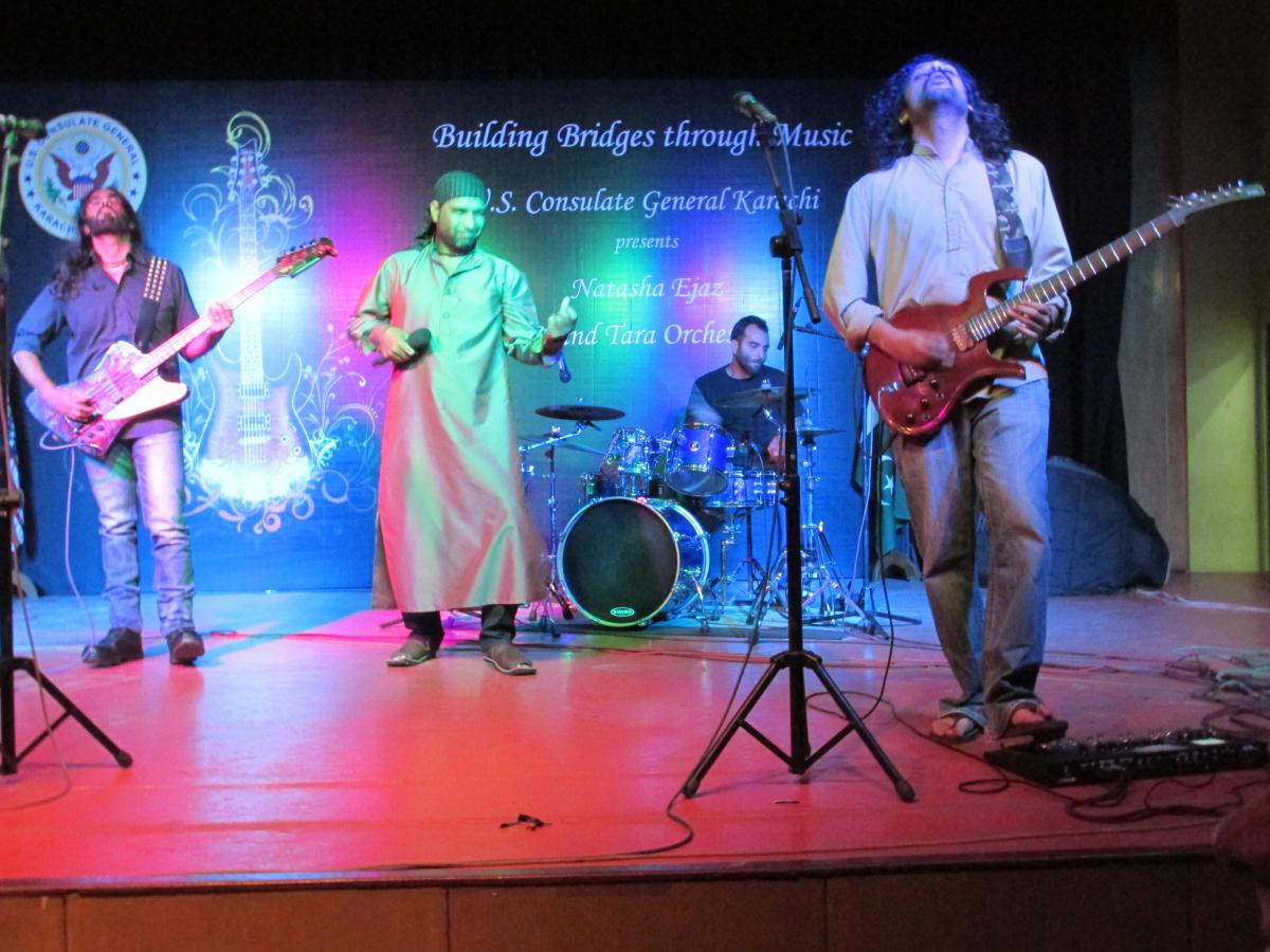 Chand Tara Orchestra in performance at Pakistani American Cultural Center in Karachi.