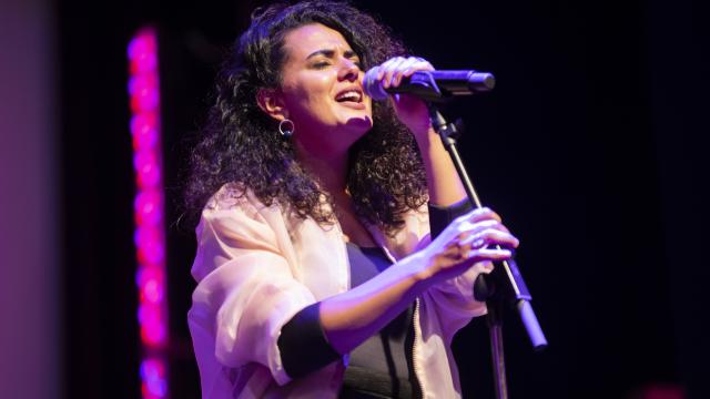 Dina El Wedidi at the Kennedy Center Millennium Stage, by Adam Lee
