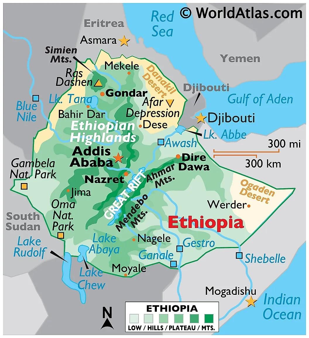 A map of ethiopia